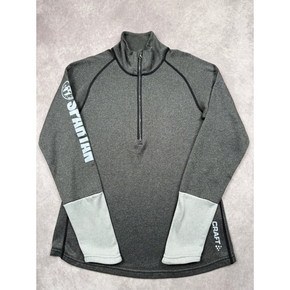 Craft Spartan Women S Gray 1/4 Zip Long Sleeve Pullover Athletic Train Run Hike